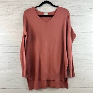 Dreamers Pink V Neck Pullover Sweater Size S/M